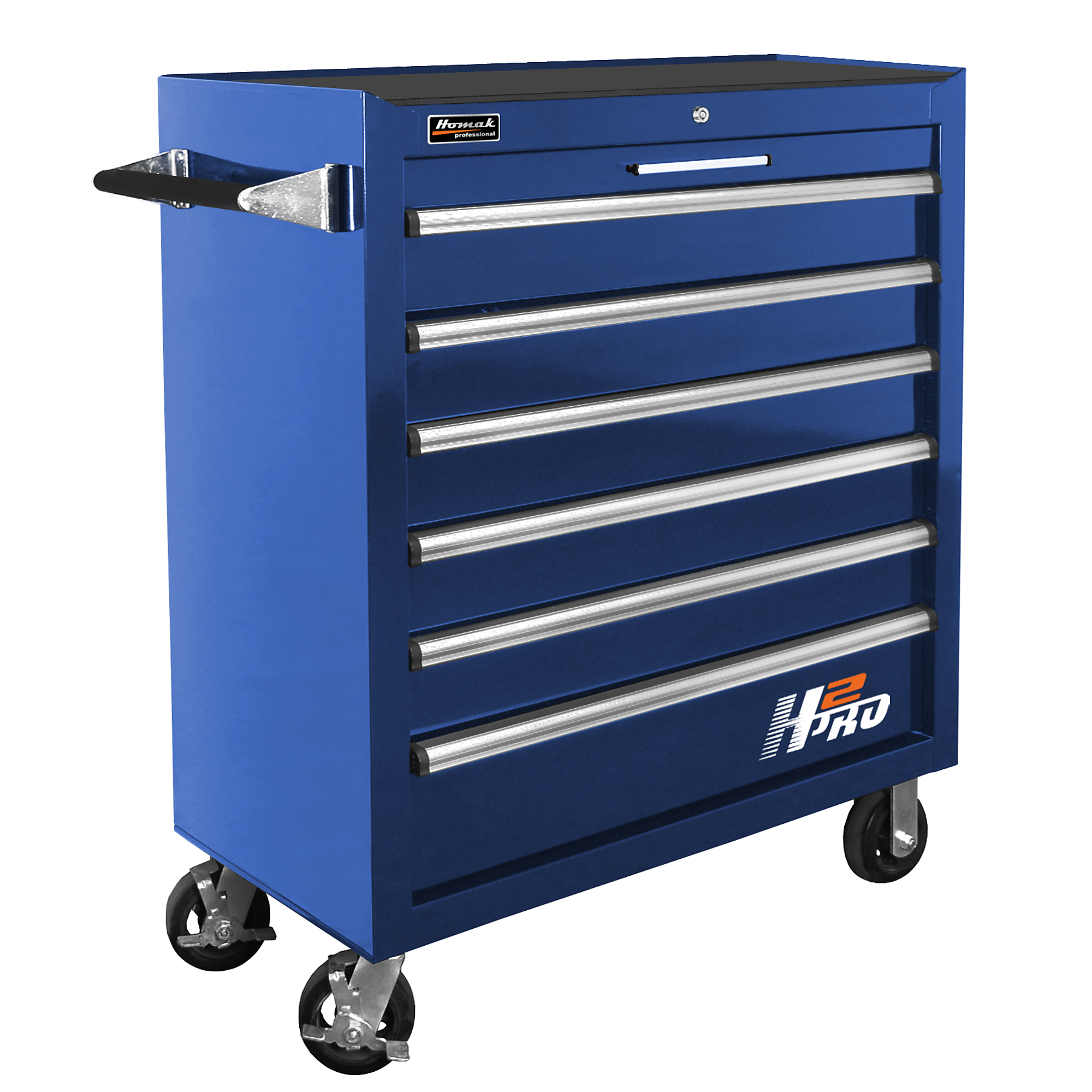 Homak H2PRO 36in. 6-Drawer Roller Tool Cabinet, Blue, 36 1/8in.W x 22 7/8in.D x 42 1/4in.H, Model# BL04036061